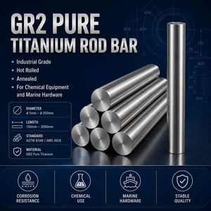 Barre en titane pur de qualité industrielle Gr2, laminée à chaud et recuite, pour la fabrication d'équipements chimiques et de quincaillerie marine - Product Image 1