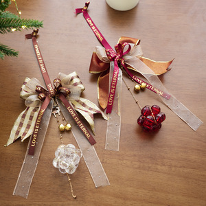Ready Stock Xmas <b>Bow</b> Hanging Ornament Transparent Acrylic Bell Pendant for Home Shop Christmas Tree Decoration - Product Image 1
