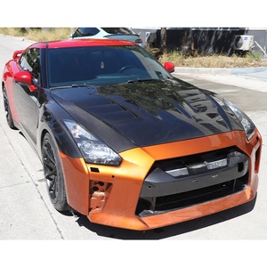 OUER Carbon Fiber Black Transparent <b>Engine</b> <b>Hood</b> for Nissan GT-R 2017 Bolt-On Installation New Condition - Product Image 3