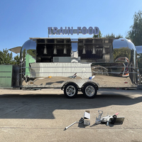 Trailer Makanan Cepat Saji Stainless Steel Grosir Label Pribadi Kompatibel 220V untuk Jajanan, Keripik, dan Penggunaan Kedai Kopi