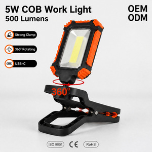 Lámpara de Trabajo Recargable de 500lm con LED COB y Clip Resistente de 360° °   Lámpara de Inspección Giratoria para Reparación de Automóviles, Lámpara de Mecánico de Garaje OEM - Product Image 1
