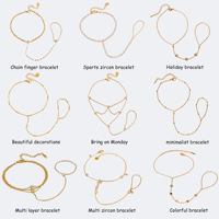 Bracelet électroplaqué pour femme, style foulard, en acier inoxydable, zircon et perle, style européen et américain, inaltérable