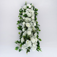 Fleurs artificielles en soie en gros, arrangement floral mixte, roses, hortensias, chemin de table blanc, décoration de mariage réutilisable