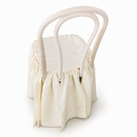 Housse de chaise en bois courbé style bouffant, en polyester tissé uni, pour décoration de sièges de mariage, banquets et restaurants