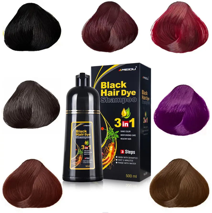 3 in 1 einfach zu verwendendes dunkelbraunes Haar färbemittel shampoo