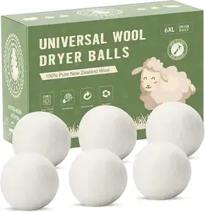Wholesale Handmade Shaped Household Cleaning Tools & Accessories Natural Reusable Laundry White Woolen Felt Dryer Ball
