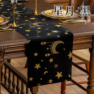33*180cm musulmán oro impreso sello lámina Luna estrella terciopelo caminos <span class=keywords><strong>de</strong></span> <span class=keywords><strong>mesa</strong></span> Eid Mubarak Ramadán Decoración <span class=keywords><strong>de</strong></span> <span class=keywords><strong>mesa</strong></span> moderna suministros - Product Image 6