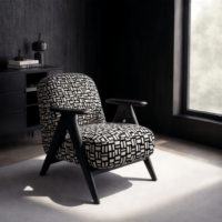Fauteuil à bascule écologique en teck doré, design moderne et luxueux, housse en coton, rembourrage en mousse, pour salon, chambre, maison