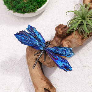 All'ingrosso cristallo naturale intaglio di cristallo curativo Aura tormalina libellula piuma blu libellula per la decorazione - Product Image 3