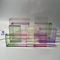 Boîte de rangement en acrylique à dégradé de qualité supérieure, boîte magnétique transparente pour l'affichage des boosters