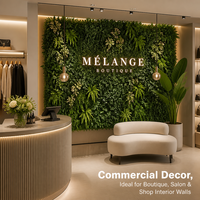 Panneau mural végétal artificiel personnalisé 40x60cm à grandes feuilles mélangées pour décoration intérieure de magasin commercial, jardin domestique, clôture et ornement de fond