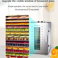 Déshydrateur commercial de nourriture de plateaux de la machine de séchage de légume fruit 16 pour le déshydrateur d'acier inoxydable de 40 ° C-90 °C