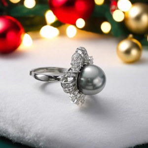10635 Accessoires en perles DIY, bague en argent S925, support creux pour plusieurs perles, édition épaisse, incrustation de diamants taillés, bijoux en argent 3-4 mm - Product Image 3