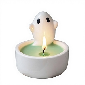 Candelabro de Cerámica con Diseño de Fantasma, Vela Aromática, Adorno de Estilo Nórdico para Halloween - Product Image 1
