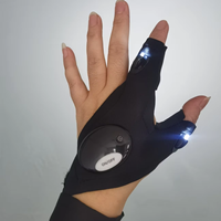 Gants de pêche en néoprène avec lampe de poche LED avec éclairage extérieur respirant émettant des gants lumineux pour les doigts