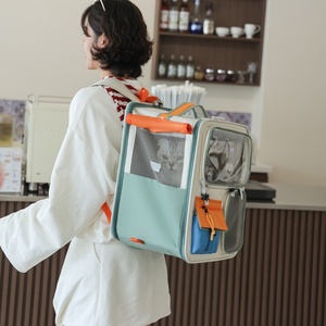 <span class=keywords><strong>Mochila</strong></span> transportadora para mascotas <span class=keywords><strong>con</strong></span> cierre de cremallera, gran capacidad, portátil, para perros y gatos, diseño moderno - Product Image 1