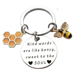 Llaveros de maestros de agradecimiento europeos y americanos, nuevo llavero de letras de etiqueta de regalo de vacaciones creativo de acero inoxidable - Product Image 3