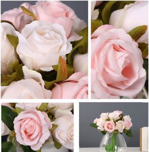 Ramo de Rosas Artificiales de Seda Hechas a Mano al Por Mayor a Precio de Fábrica para Decoración de Bodas, Navidad y Año Nuevo Chino - Product Image 4