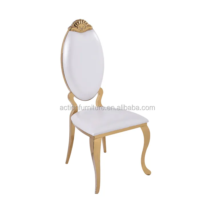 थोक लक्जरी शाही सोफे कुर्सियों स्टेनलेस स्टील अंडाकार उच्च वापस शादी कुर्सियों और मेज सेट भोज घटना के लिए इस्तेमाल किया