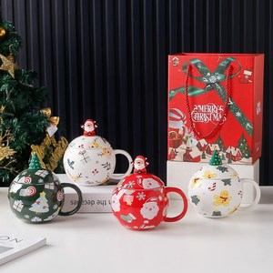 Christmas Red Ceramic Coffee Mug for Kids Animals <b>Large</b> Capacity Heat-Resistant Dishwasher & Microwave Safe <b>Gift</b> <b>Box</b> Included - Product Image 1