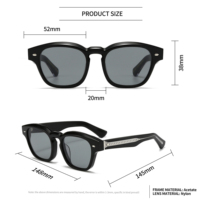 Lunettes de soleil carrées épaisses en acétate de créateur faites à la main avec logo personnalisé, verres polarisés, fabrication de lunettes de soleil