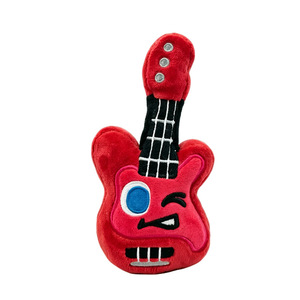 Plush <b>Guitar</b> Keychain Toy Red Cartoon Face Soft Stuffed Animal <b>For</b> <b>Kids</b> And Gifts - Product Image 1