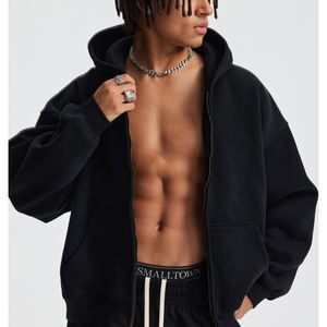 Sudadera con Capucha de Algodón Extra Grande con Cierre Personalizada para Hombre al por Mayor, Sudadera con Logotipo OEM, Fabricante al por Mayor - Product Image 2