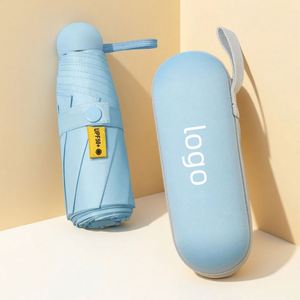 Mini parapluie de soleil, petit parapluie de poche, parapluie de voyage, parapluie pliable en vinyle, protection UV, pare-soleil de poche, parasol capsule - Product Image 1