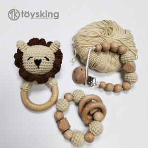 Juguete de peluche de León de ganchillo hecho a mano con sonajero suave <span class=keywords><strong>Amigurumi</strong></span> Baby Teether & King Lion Handbell Plushie para recién nacidos - Product Image 5