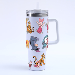 Nouvelle gourde isotherme en acier inoxydable 304 de 40 oz, grande capacité, motif dessin animé mignon, personnalisable, 30/40 oz - Product Image 6