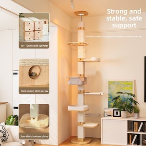 Tour pour <span class=keywords><strong>chat</strong></span> en <span class=keywords><strong>gros</strong></span> directement de l'usine, design modulaire détachable, montage facile, installation rapide, mobilier écologique pour animaux de compagnie - Product Image 4