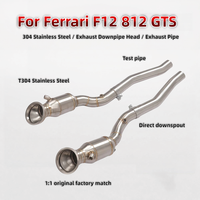 Collecteur d'échappement Downpipe 100/200/300CELL pour Ferrari F12 Berlinetta 812 GTS 6.3L 6.5L V12 2013+ en acier inoxydable pour amélioration de puissance de course