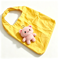 Nouveau design Sac de courses réutilisable en peluche en forme de cochon avec porte-clés cochon mignon en peluche – Vente en gros