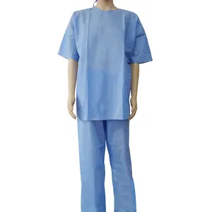 Pijama de paciente pp sms hospital sem mangas, roupa de paciente, vestidos descartáveis não tecidos