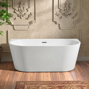 Nouvelle baignoire autoportante en acrylique Kastro-S avec robinet de vidange inclus, écologique, pour salle de bain intérieure, idéale pour les hôtels - Product Image 4