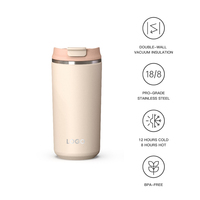 Tasses à café Hong Ling en acier inoxydable 304, anti-fuite, à double paroi, avec couvercle rabattable – Offre spéciale
