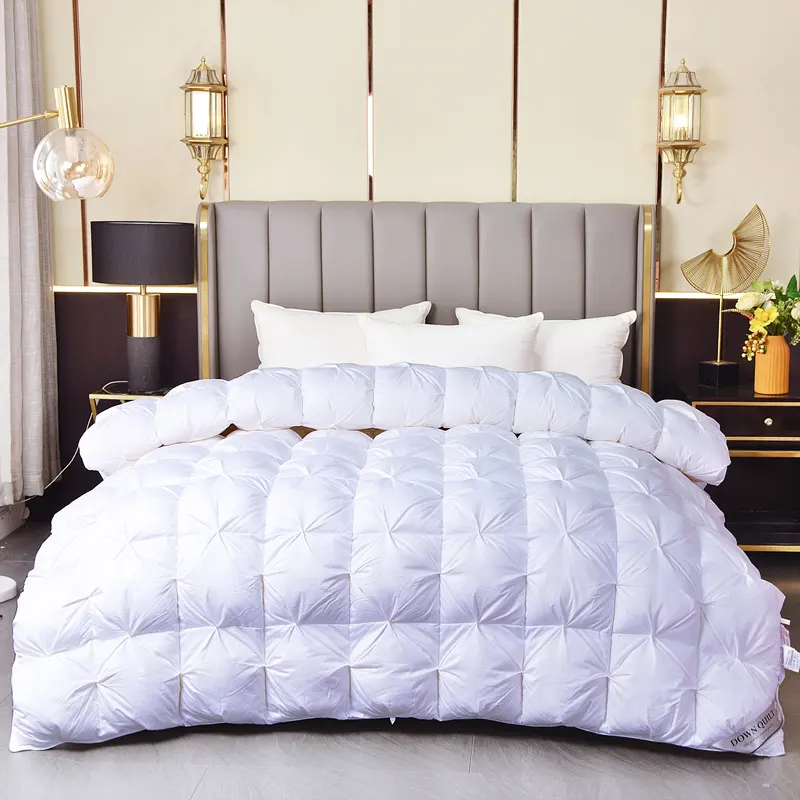 White Goose Down Filler 3D Bread Duvet Quilt Comforter Winter Thick Luxury Blankets 100% Cotton Shell
