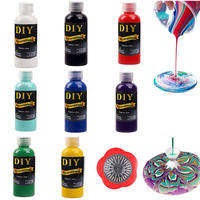 Kit de peinture acrylique fluide 8 couleurs 60ml avec entonnoir inclus pour l'art de le coulage DIY Fabriqué en Chine