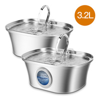 Fontaine d'eau pour animaux de compagnie en acier inoxydable Distributeur automatique écologique avec robinet Nouveau modèle de source d'alimentation pour abreuvoir chat