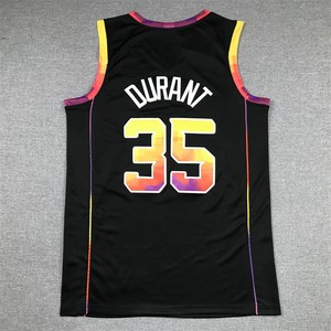 2023 Kevin Durant #35 bóng rổ Jersey phx 1 Devin Booker phiên bản thành phố khâu màu tím đen màu ngọc lam bóng rổ mặc - Product Image 4