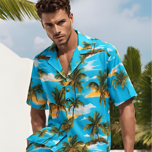 Camicia da uomo con colletto stampato completo da uomo - Product Image 2