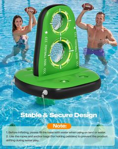 Bestseller <b>Inflatable</b> Football Toss Target <b>Pool</b> Game with 4 Water Footballs 2 Pumps Stable Base Floating Water Game <b>for</b> Kids - Product Image 5