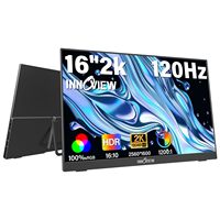 Moniteur portable 16 pouces 2.5K QHD 2560X1600 IPS avec petit support, 120Hz HDR 100 SRGB, écran mat pour jeux, ordinateur portable, Mac