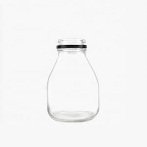 16oz Empty square Beverage Milk <strong>Glass</strong> Bottle and <strong>Temper</strong> Proof Screw Plastic Lid - Product Image 3