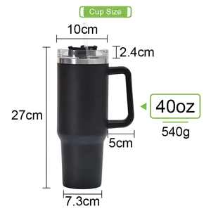 แก้วน้ำสแตนเลสขนาด 40 ออนซ์ พร้อมหูจับ แก้วกาแฟร้อน พร้อมหลอดดูด กระติกน้ำสุญญากาศ เก็บความร้อน พกพาสะดวกสำหรับการเดินทาง - Product Image 6