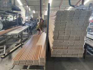 Giá tốt nhất Panel tường 170*25 mét WPC trong nhà tường Ốp trang trí khách sạn WPC wainscote - Product Image 3