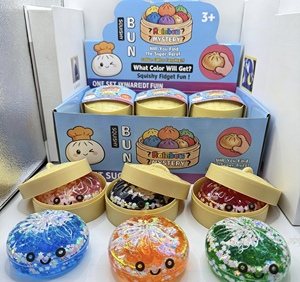 Soft Bead Filled <b>Squishy</b> Bun Toy, Slow Rising Glitter Fidget Dumpling, Stress Relief Sensory Toy for Kids Adults - Product Image 4