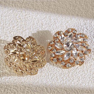 Broche Fleur en Strass Or Rose 39mm de Diamètre Accessoire de Bijouterie DIY Décoration Vêtement Corsage - Product Image 3