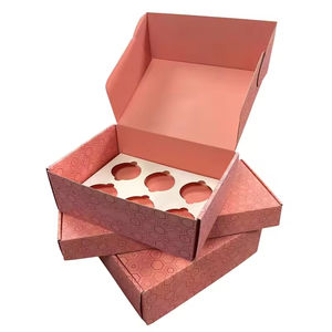 Boîte en papier rose en gros avec plateau en papier, emballage en carton, logo personnalisé - Product Image 1