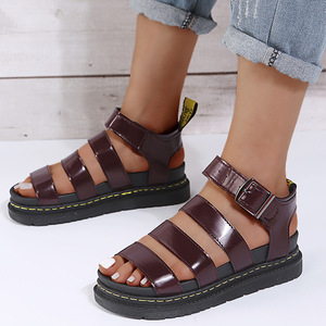 Sandales plates pour femmes été <span class=keywords><strong>2022</strong></span>, tendance mode, décontractées, à bout ouvert, à semelle épaisse, compensées, antidérapantes, rehaussantes - Product Image 2